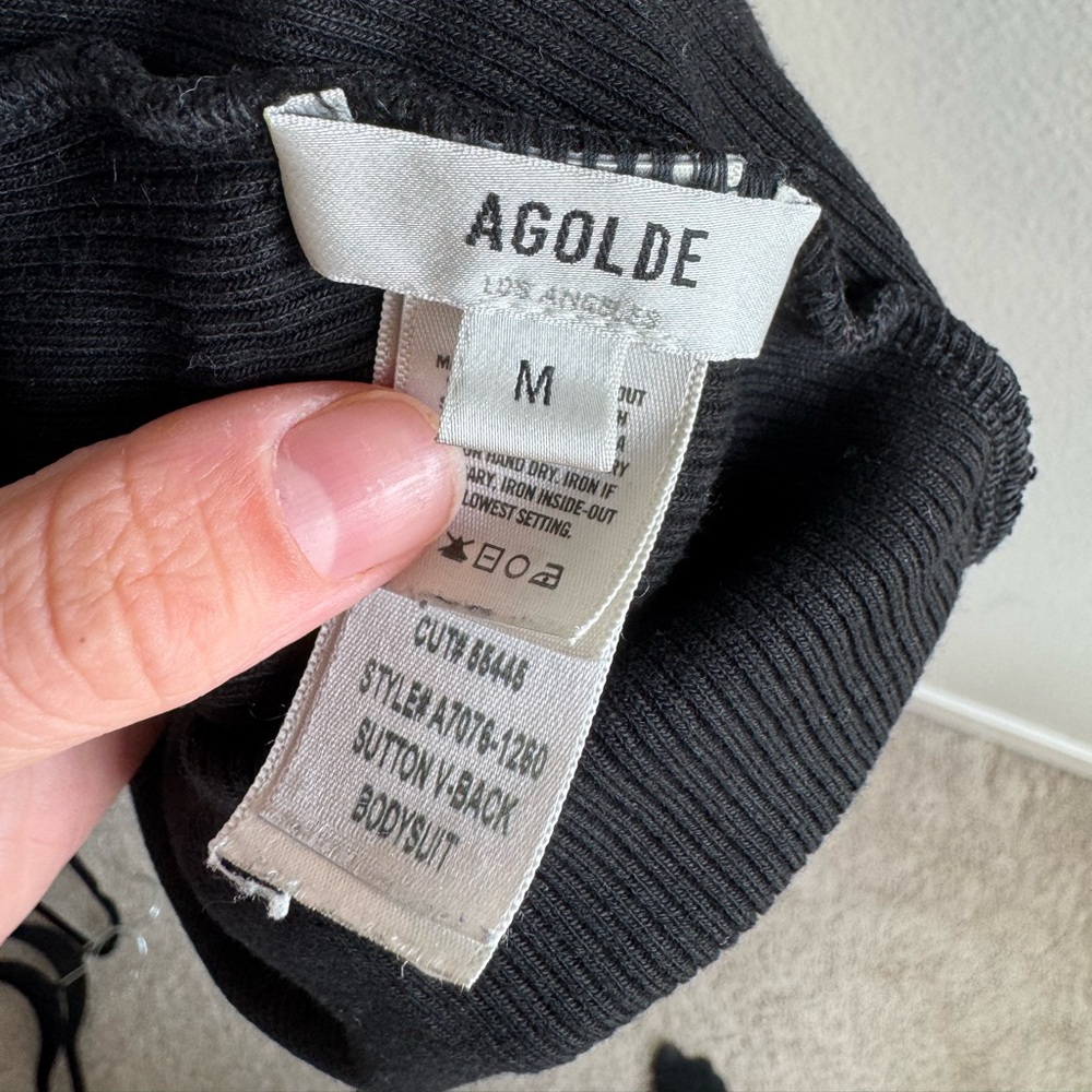 AGOLDE Sutton V Back High Neck Sleeveless Reversible Bodysuit Size Medium - Picture 5 of 6